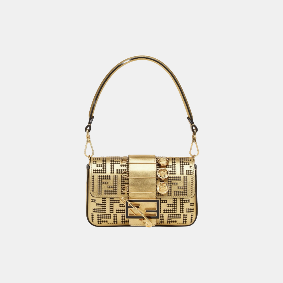 FENDI X VERSACE Gold Leather Handbag