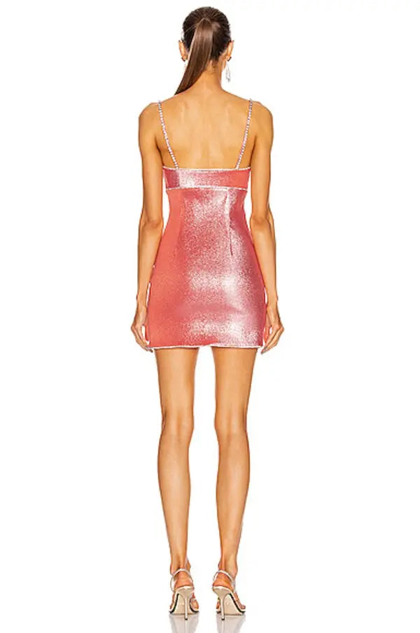 Coral pink Area NYC Mini Dress (RENTAL)